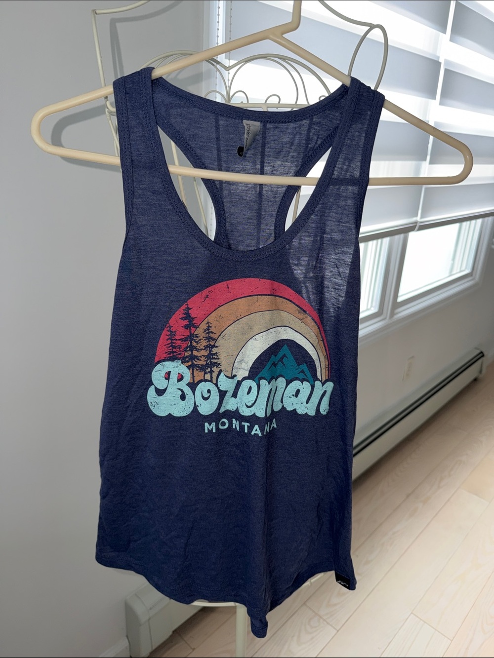 Blue Retro Bozeman Montana Tank Top